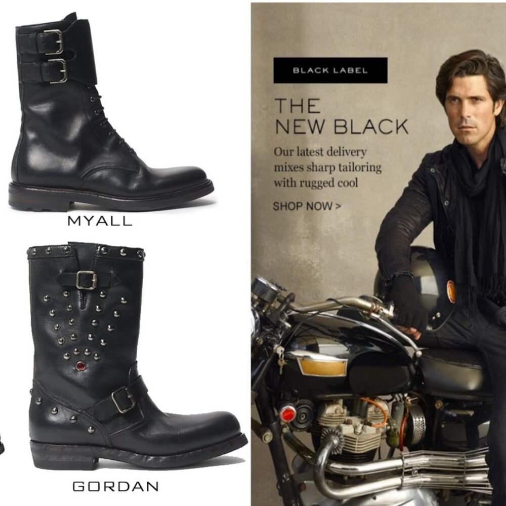 Ralph Lauren MYALL Leather Motorcycle Boot ITALY 11.5 11 Purple Black Label - Picture 11 of 11